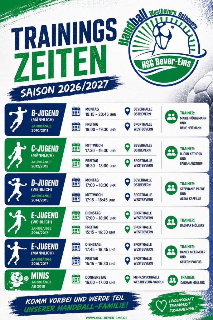 Trainingszeiten 26